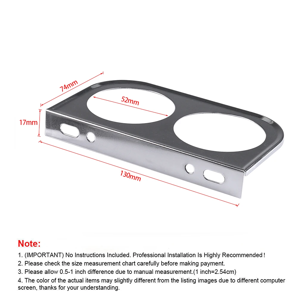 Universal Car Dual Gauge Holder 2 inch 52mm Bracket Car Meter Gauge Pod Holder Dash Mount Meter