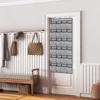 24 Pocket Durable Nonwoven Fabric Hanging Shoe Organizer Rack with Clear View Pockets and Metal Hooks for Space Saving Storage 1