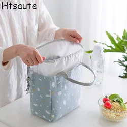 Lunch Food Bags Cotton Linen Fashion Waterproof Durable Functional Women Student Office Worker Portable Insulation Handbag