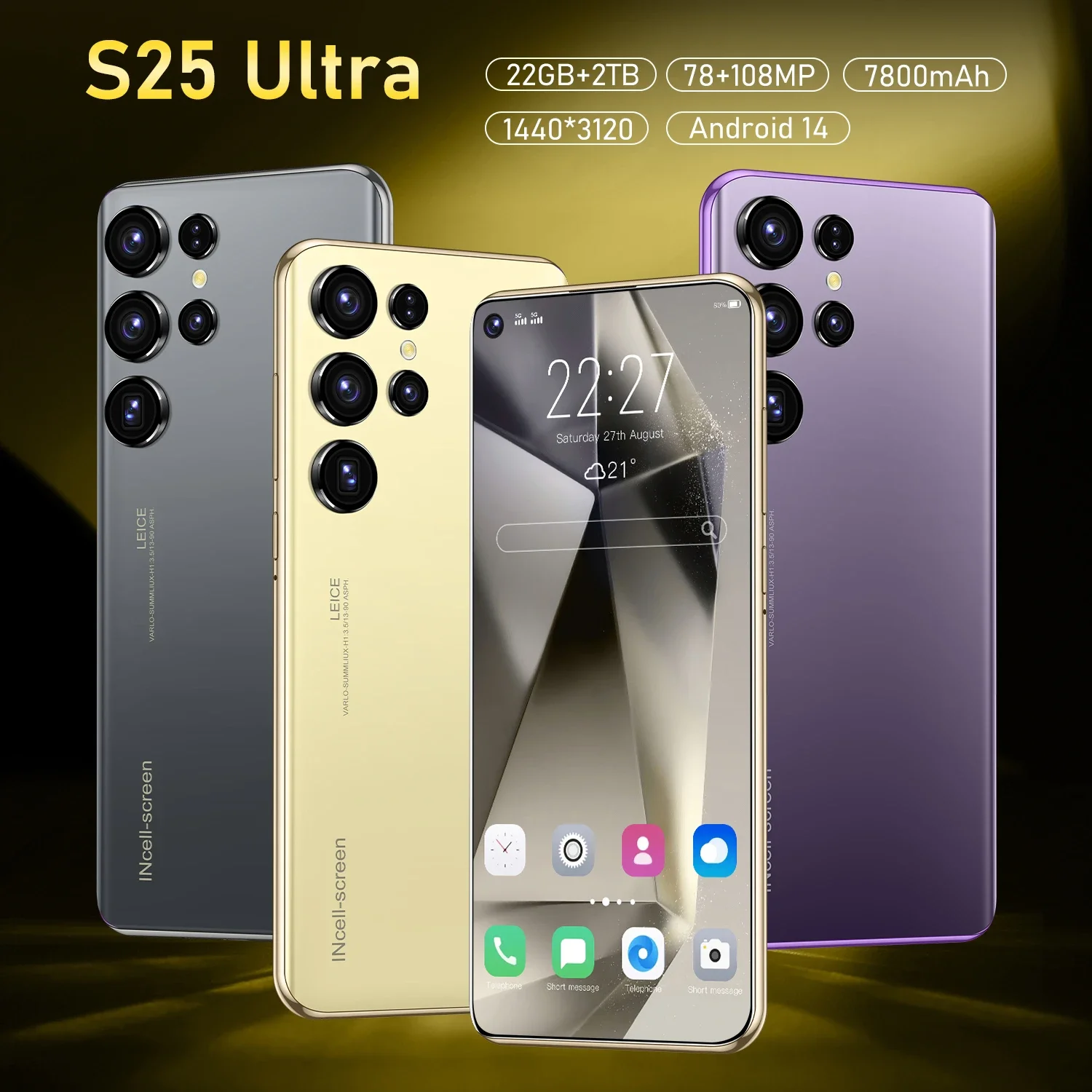 

New Mobile Phones S25 Ultra 6.8 HD Screen Smart Phone Original 16G+1T 5G 4G Dual Sim Celulares Android Unlocked 108MP 7800mAh