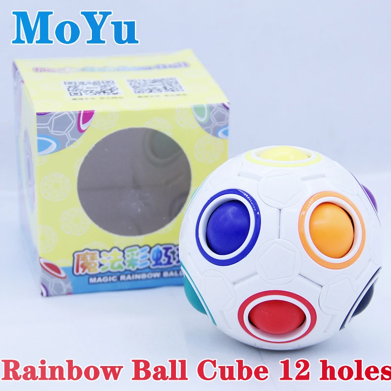 CuberSpeed Moyu Rainbow Ball Magic Cube Moyu 12 Holes Magic Rainbow Ball Puzzle 