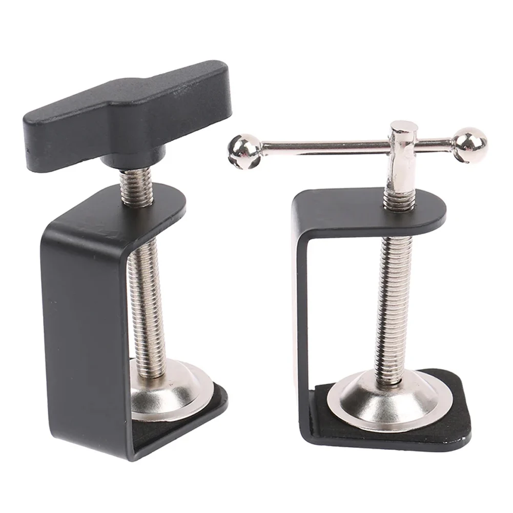 Table Mount Clamp Clamp Home Office Shop C-shaped Design Silicone Pad Stable Metal Base 5cm Height Securely Mount