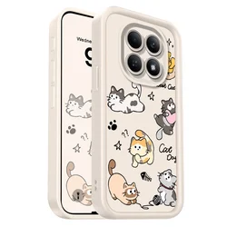 Cute Cat Staircase Soft Phone Case Cover for Redmi Note 11S 5G (White)