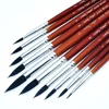 10pcs Watercolor Detail Paint Brushes, Synthetic Hair Round Pointed Tip Set, Perfect Art Brushes for Watercolor Acrylics Gouache 1