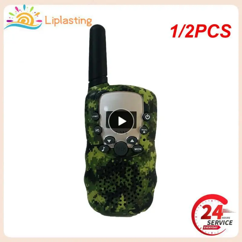 

1/2PCS Kids Walkie Talkie 8 Channels LCD VOX Screen Long Distance 3KM For 3-12 Years Old Boys