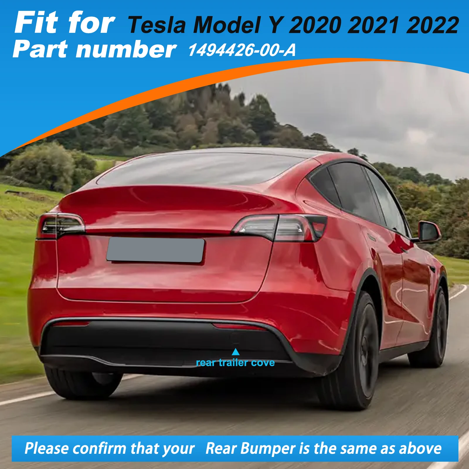 Rear Bumper Tow Hook Cover Cap Towing Eye For Tesla Model Y Accessories  2020 2021 2022 1494426-00-A 149442600A
