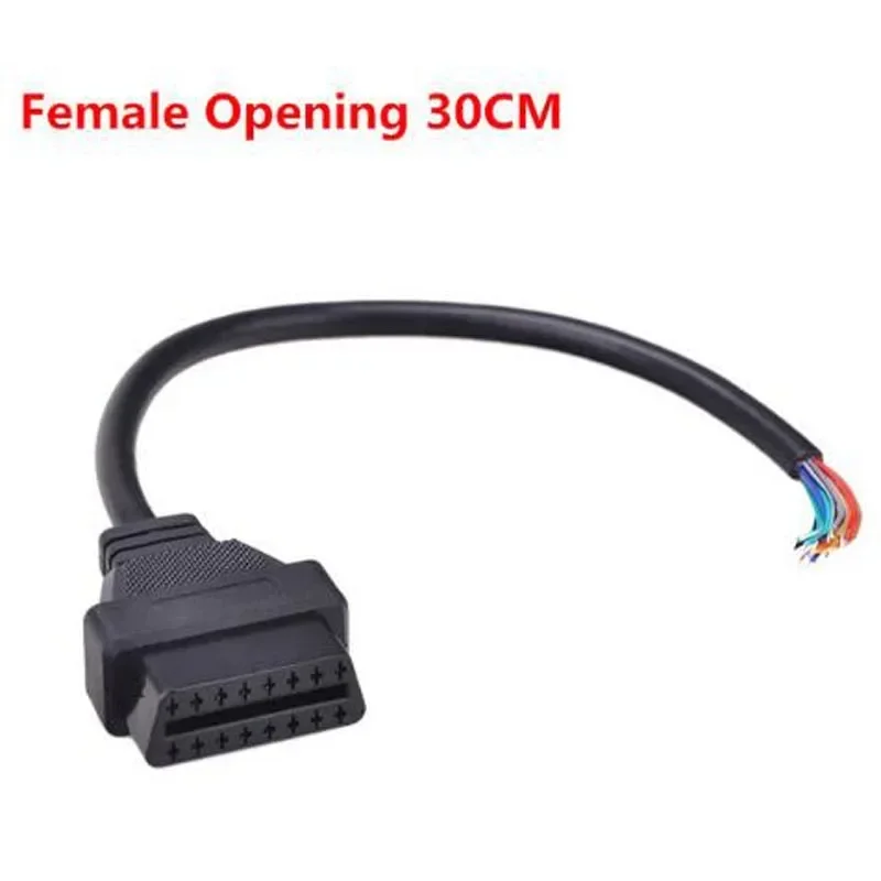 Professional OBD2 16Pin Female/male Connector to Opening OBD Cable OBDII OBD-ii ODB2 16 Pin OBD 2 Adaptor 30CM/60CM Length