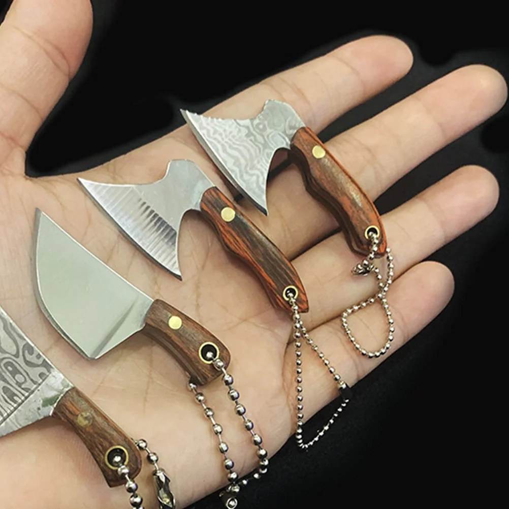 Mini Kitchen Handmade Collection Gift Key Chain Pendant Hatchet Shaped Axe Decor Steel Crafts 2