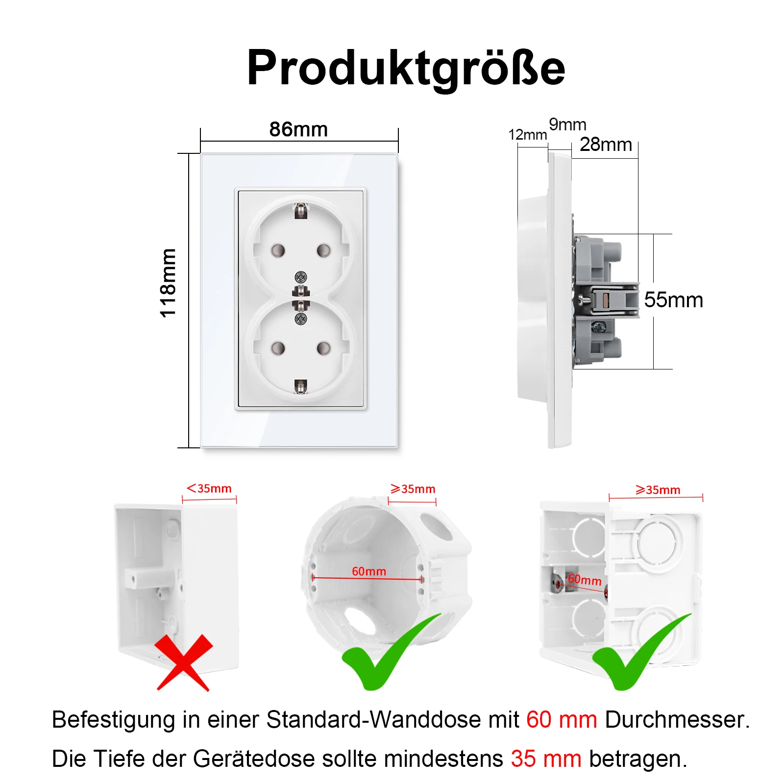 Bingoelec Eu  ,   ܼƮ, þ Eu Ȩ ǽ ÷, USB Ʈ,  Ȩ , 220V, 16A, 86mm