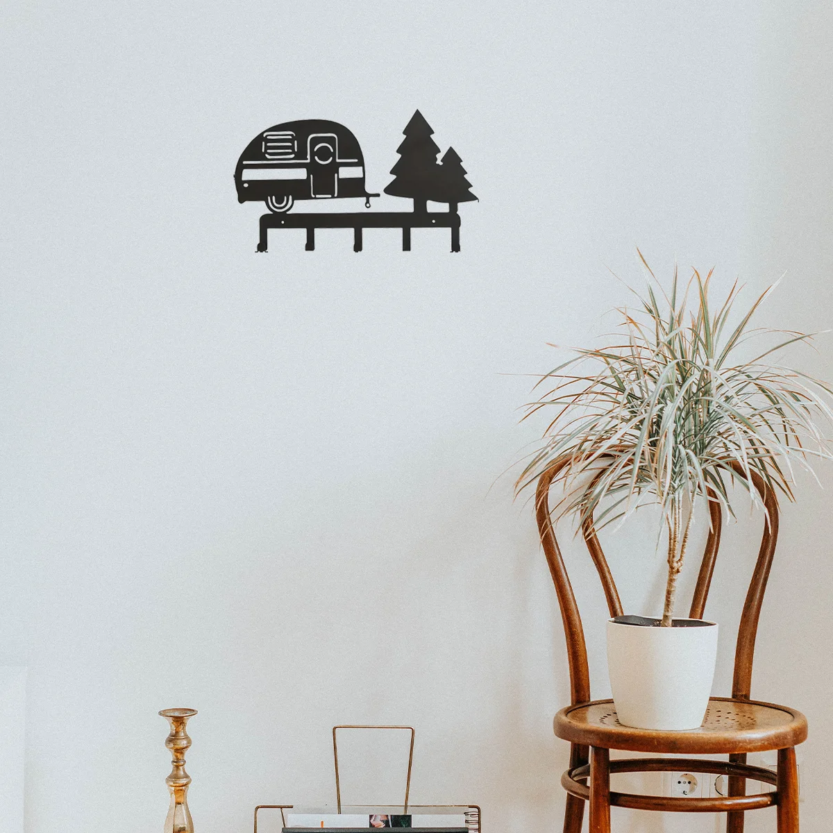 

CIFBUY Decoration Metal Key Rack Holder Wall Key Holder Household Multi-Purpose Clothes Bag Key Hooks, Living Room Wall Decorat