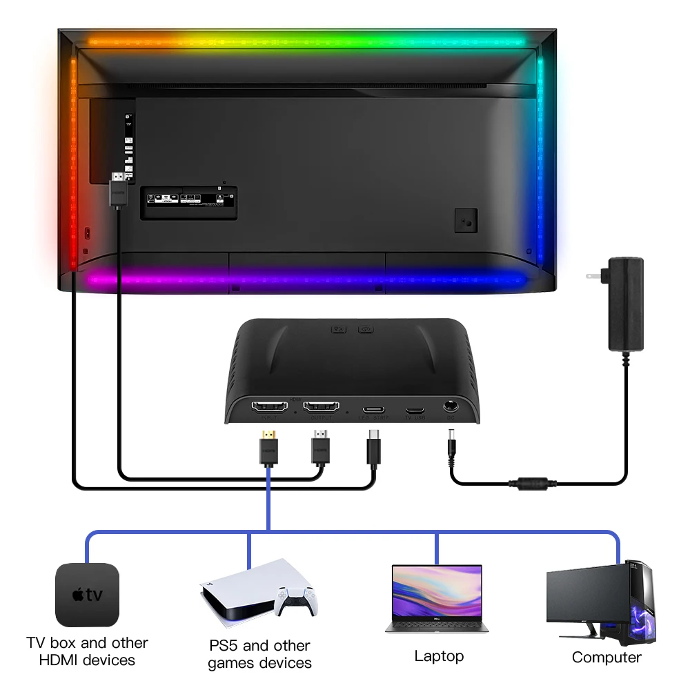 Kit De Bandes Lumineuses Led Tv 32-85 Pouces, Rétro-éclairage D