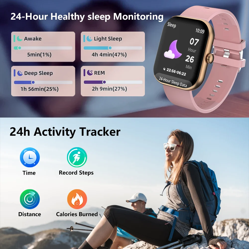 LAXASFIT Smart Watch Bluetooth Talk IP68 Waterproof Women's