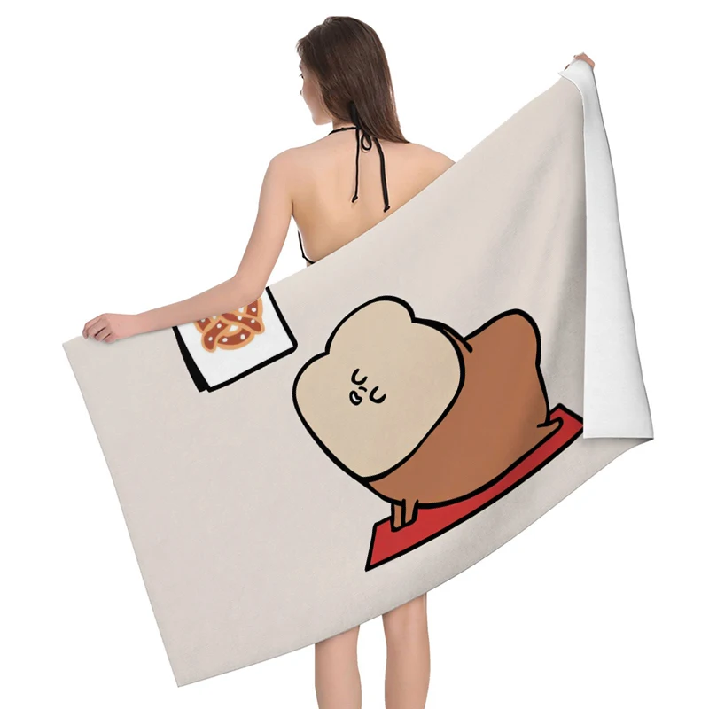 Home bath towels body towels bathroom quick drying microfiber beach Oil painting style man large sports towel cute dog funny 3