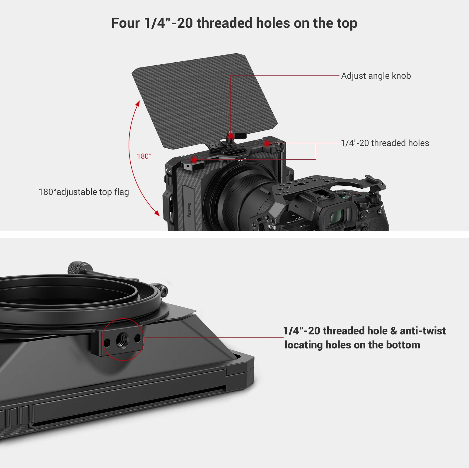  SMALLRIG Lightweight Matte Box for Mirrorless DSLR Cameras  Compatible with 67mm/ 72mm/77mm/82mm/114mm Lens - 2660 : Electronics