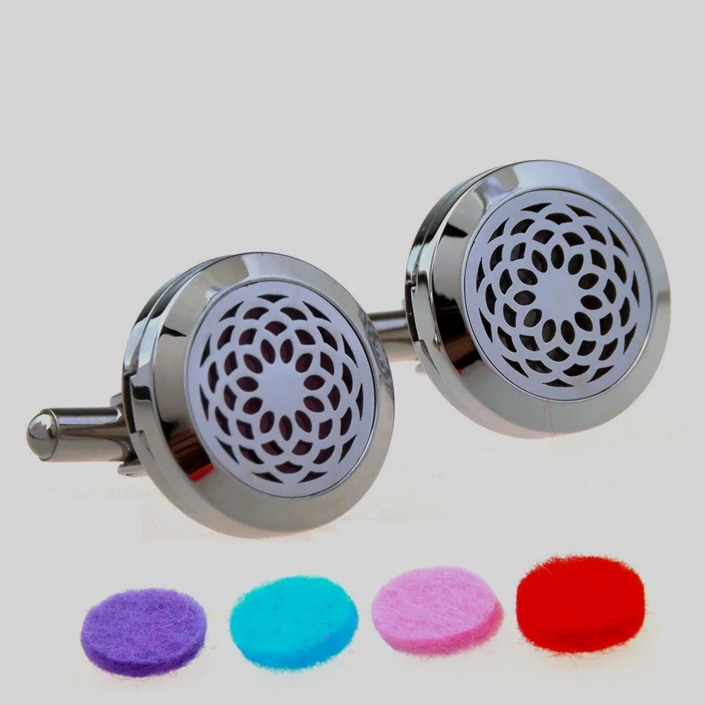 Fashion Perfume Flap Stainless Steel Cufflinks Men and Women Daily Casual Business French Shirt Buttons Jewelry Accessories
