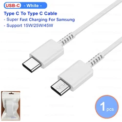 45W Samsung Original PD USB - C Super Fast Charging Cable - 1m Cable (White - 1PCS)