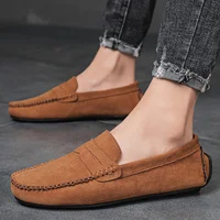 Fashion Lightweight Suede Men Casual Shoes Lazy Shoes Male Breathable Slip-on Mens Driving Shoes Comfortable Loafers Moccasins
