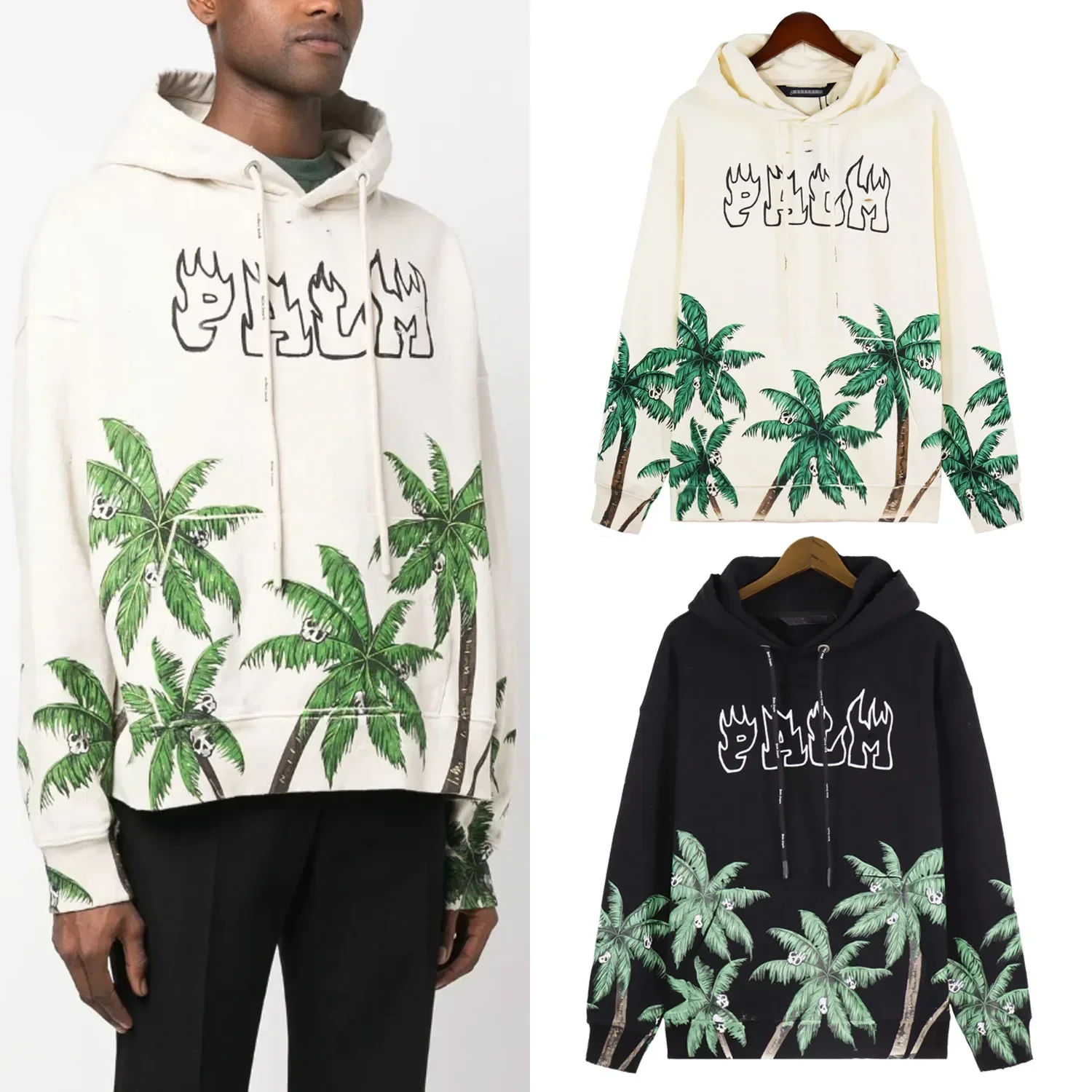 

Angels Hoodies Sweatshirts for men Oversized Coat Couples Hooded Fashion High Street Sweater Pullover Male Sweater with Hole
