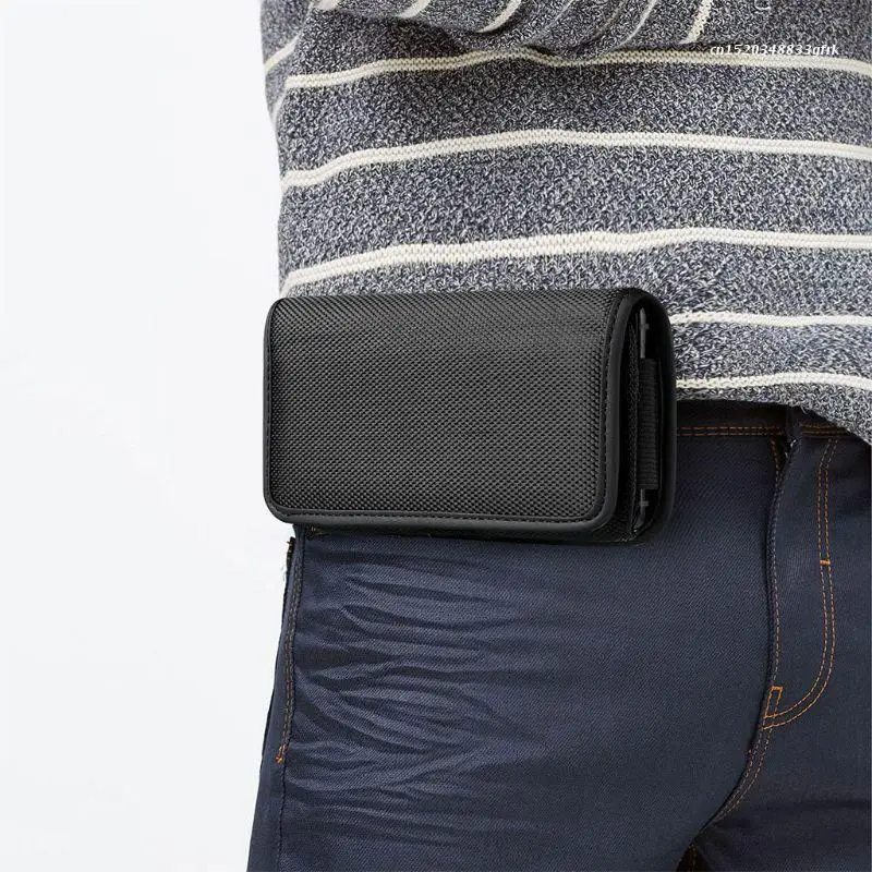 Phone waist bag Horizontal Nylon Belt Loops Cellphone Holster Holder Carrying Case Sleeve Pouch for Men Drop Shipping