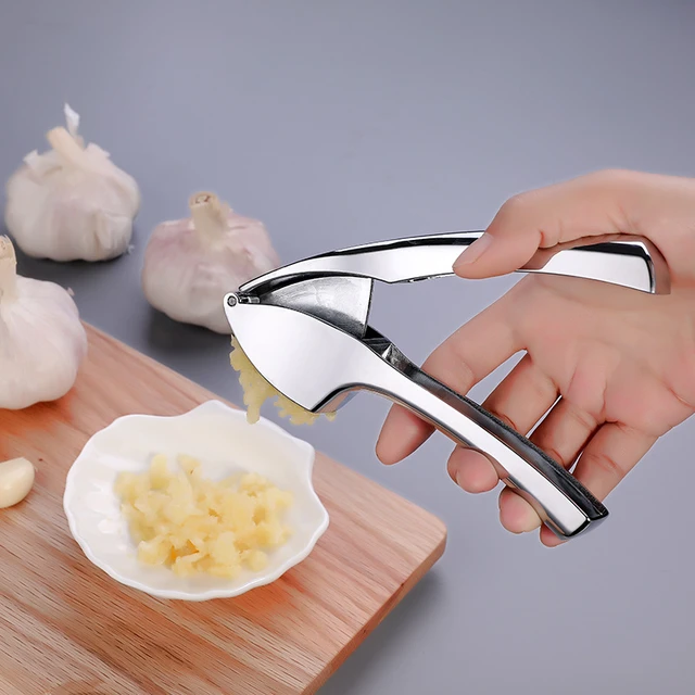 Garlic Press Crusher Mincer Kitchen Stainless Steel Garlic Smasher Squeezer  Manual Press Tool - AliExpress