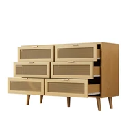KOMHTOM chest of drawers with 6 Drawers Sideboard and Metal Handles