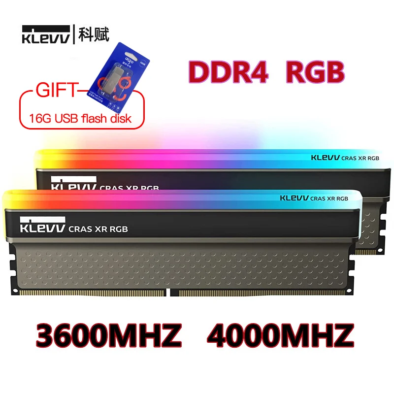 KLEVV CRAS X RGB 16GB Kit Gaming Desktop DDR4 RAM Speicher 3600MHz XMP 2.0 High Performance 8GB x2 