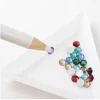 12 Pcs White Pencil Nail Diamonds Rhinestones Tools Gems Picker Point Wax Manicure Dotting Glue 5