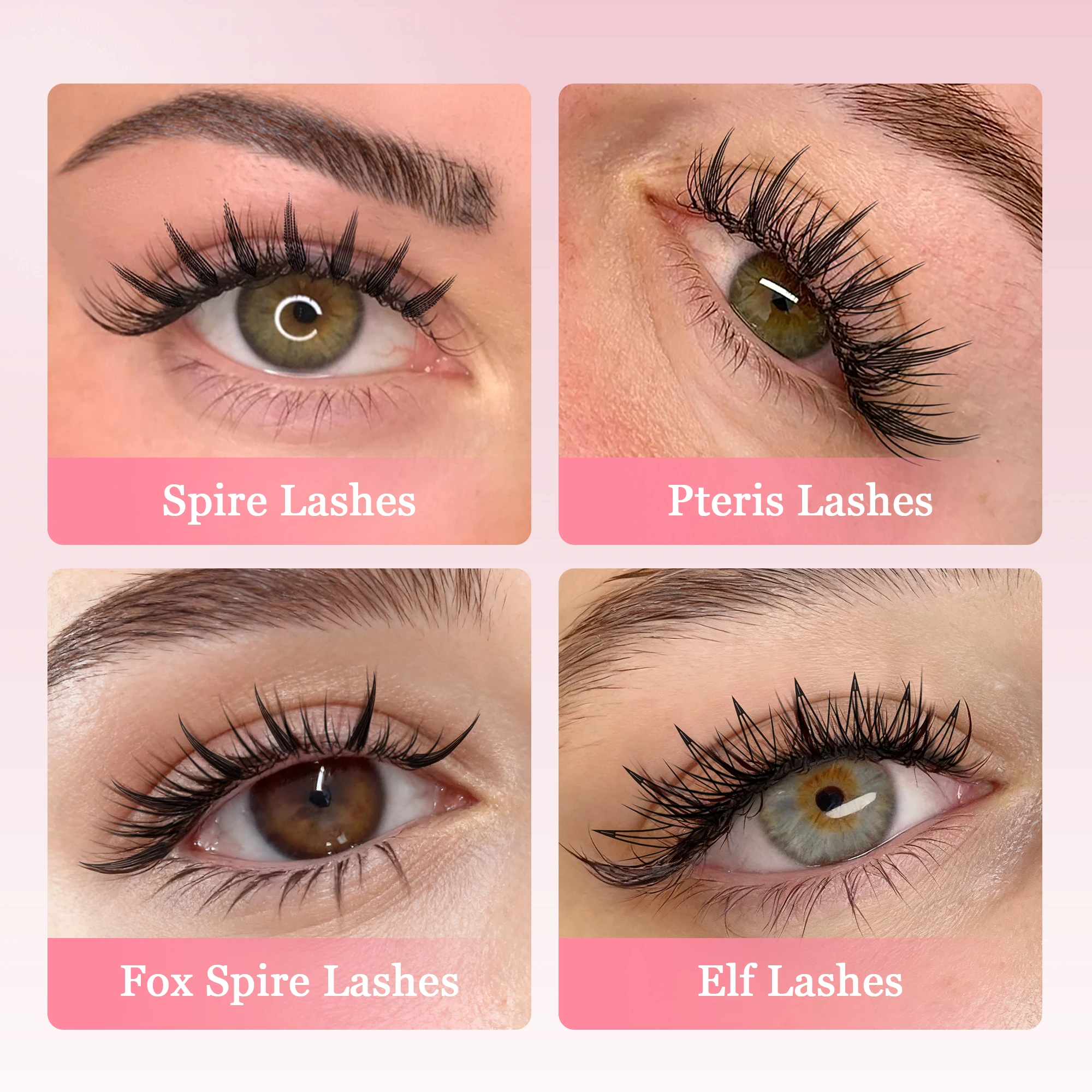 GLAMLASH Comic Spire Wimpernverlängerung, individuelle natürliche Kaschmir-Manga-Falsche Wimpern, superweiche Pteris-Wimpern in Federform – Detail 20