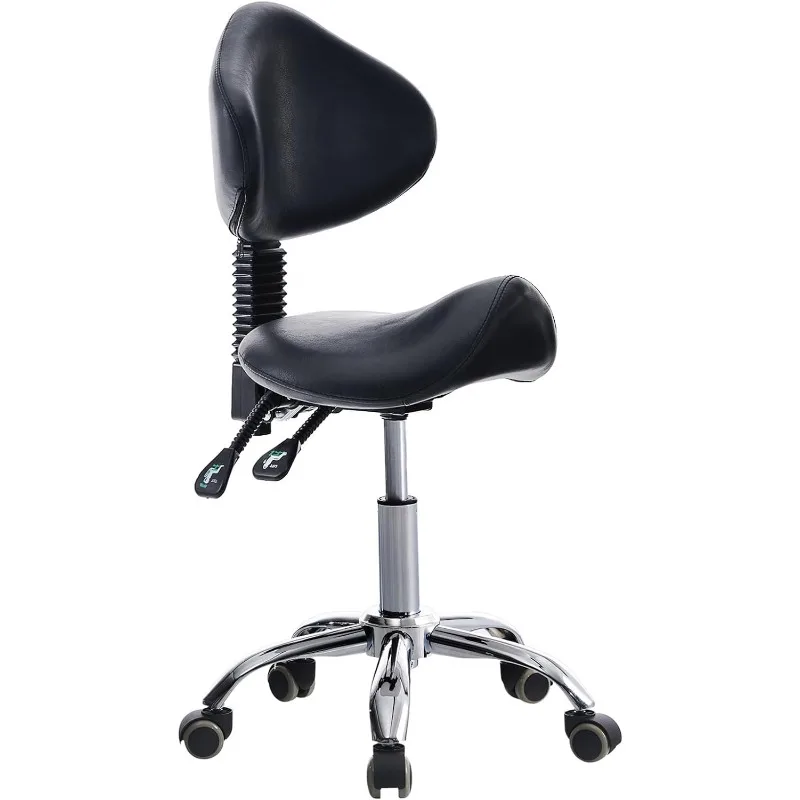 Saddle Stool with Wheels Ergonomic Rolling Chair for Lash Nail Art Tattoo Artist Dentist Clinic Shop Home Salon artist portable blackboard drawing pen meeting room chalkboard erasable markers pencil home office handwriting pink black