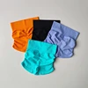 Women's High-Waisted Seamless Tight-Fit Sport Shorts Side Folded Three-Quarter Length Breathable High-Elasticity Fitness Pants 2