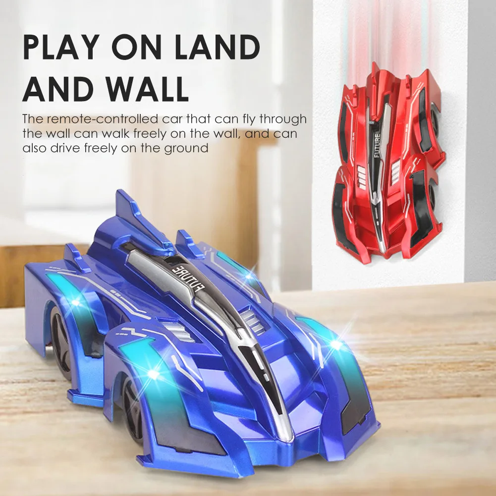 Rechargeable High Speed Mini Toy Car for Boys Kids Adults Gifts RC Car Flyglobal Remote Control Car 360°Rotating Wall Climbing Gravity Defying Mini Toy Car with Head and Rear LED Lights 
