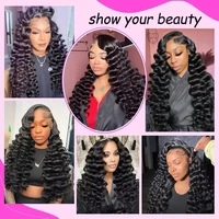 Perruque en cheveux humains à ondulations profondes lâches, Lace Front 13x6, 30-38 pouces, style Water Loose Wave vietnamien, Perruque frontale HD Lace 13x4, Perruques bouclées pour femmes 6