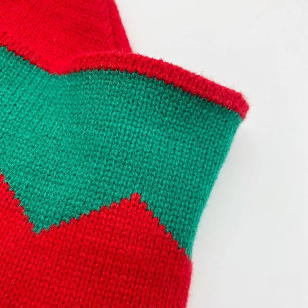 Warm Strip Knitted Christmas Hat Cloth Accessories Cartoon Plush Ball Soft Beanie Muffler Knitting Santa Hat Women