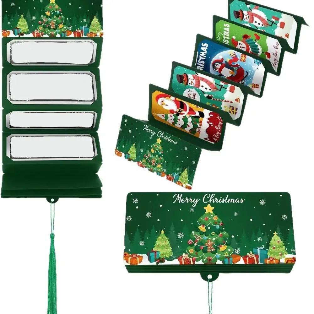 10Card Positions Christmas Money Pocket Bag Lucky Snowman Tree Folding Card Envelope Santa Claus Elk New Year Blessing Bag