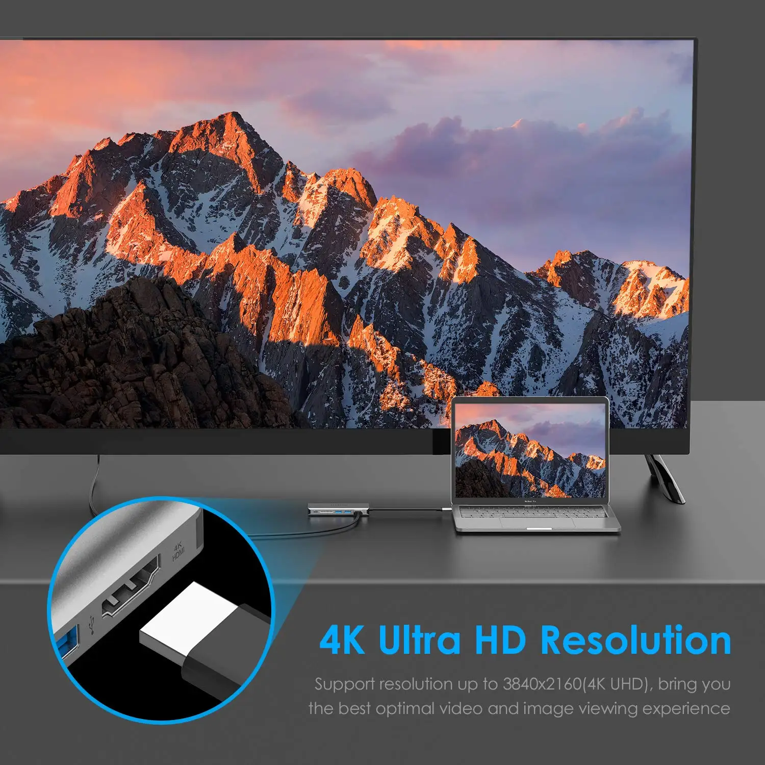 Фото Концентратор LENTION 2 USB C 3,0 с кардридером 4K HDMI SD Type C для зарядки и Ethernet совместимый с MacBook Pro/Air/поверхностный адаптер №3