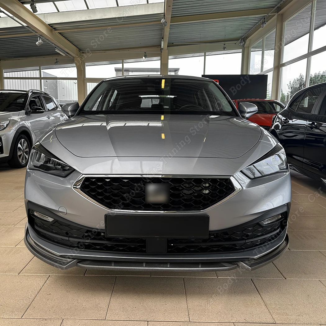 시트 레온 MK4 스탠다드 TDI TSI 2021 2022 2023 2024+ 용 자동차 앞 범퍼 립 스플리터 프로텍터 턱 디퓨저 커버 부품 3개