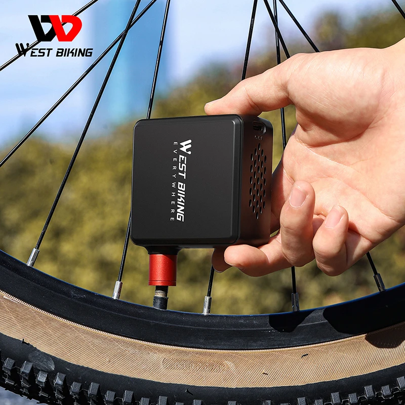 

WEST BIKING Portable Bike Pump Mini Electric 150 PSI MTB Road Bike Air Pump Type-C Charging Car Motorcycle Bicycle Tire Inflator