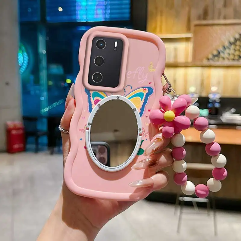 Cartoon Butterfly Phone Case Set with Lanyard and Stand - 3 Piece Set
