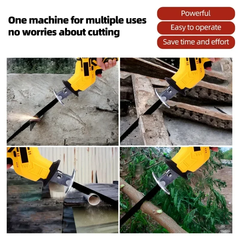 Cordless Reciprocating Saw For Dewalt 18V 20V Battery Electric Cutting Saber Saw Wood Metal Pipe Cutting Power Tools（No Battery） 2