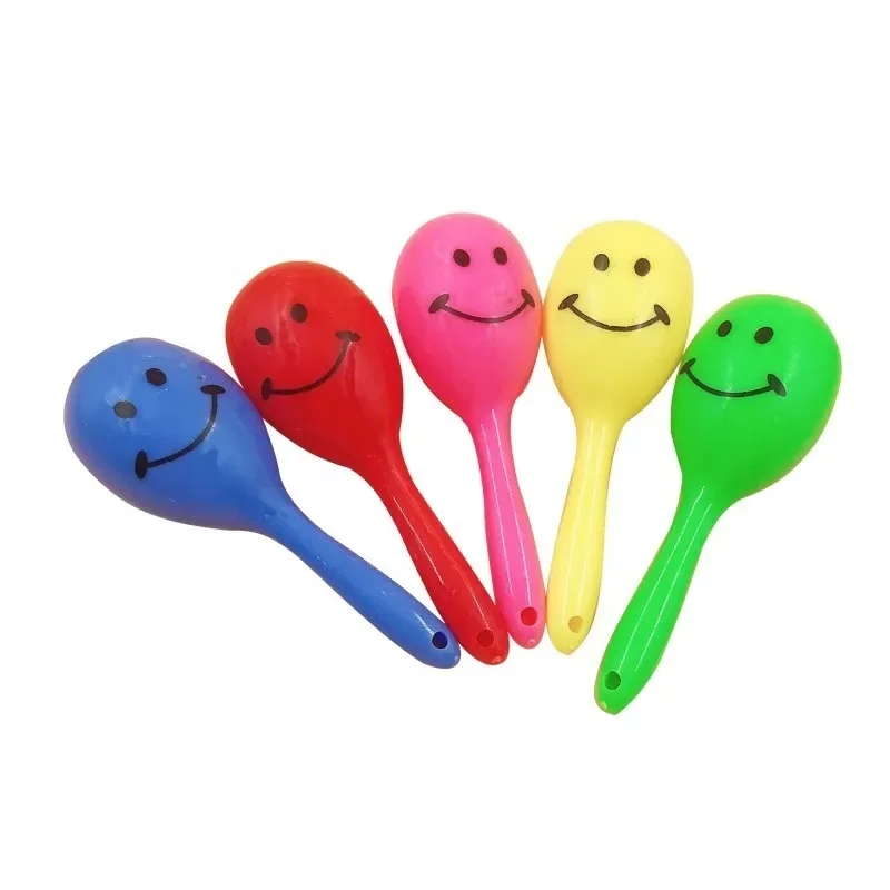 10pc Children's Auditory Training Percussion Instruments Smiling Face Sand Hammer Early Childhood Education Props Originality CN