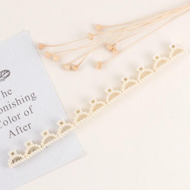 ncmama 12pcs/set Mini Rhinestone No-Slip Grips Hair Clips for Women Girls Glitter Teeth Metal Clamps Flower Hair Accessories 12pcs Cloud Pearl