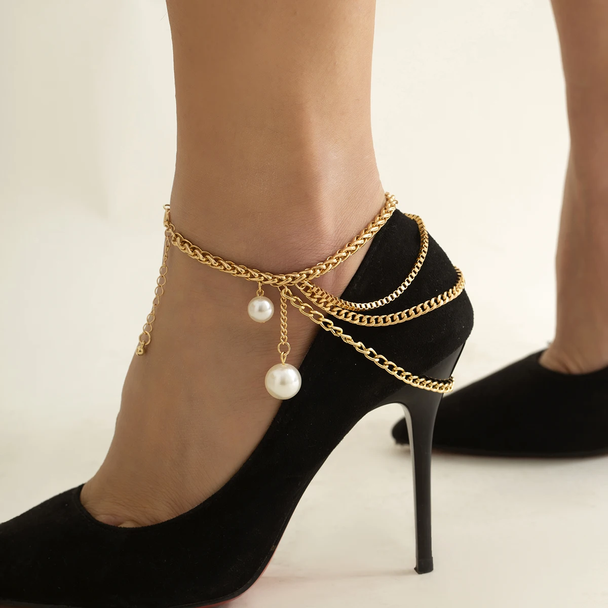 Multilayer Chain Shoes Foot Bracelet Women Shoe Bracelet Ankle