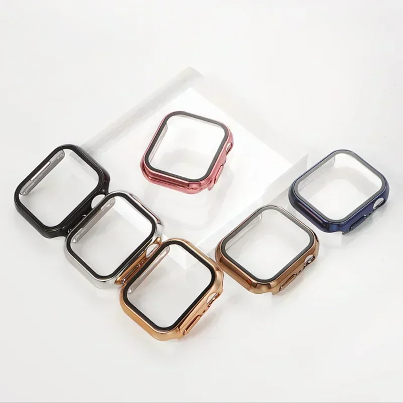 Displayschutzfolie für Apple Watch 10 Gehäuse 46 mm 42 mm 45 mm 44 mm 41 mm 40 mm 44 PC-Stoßstangenabdeckung aus gehärtetem Glas Serie 7 8 9 SE 6 5 4 – Detail 8