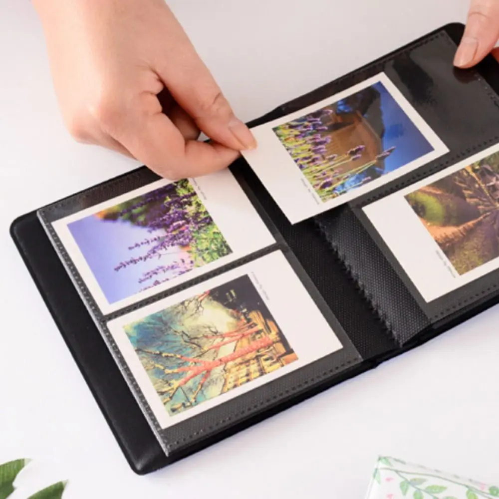 Compact Retro Mini Photo Album with 64 Pockets - Instant Picture Storage Case