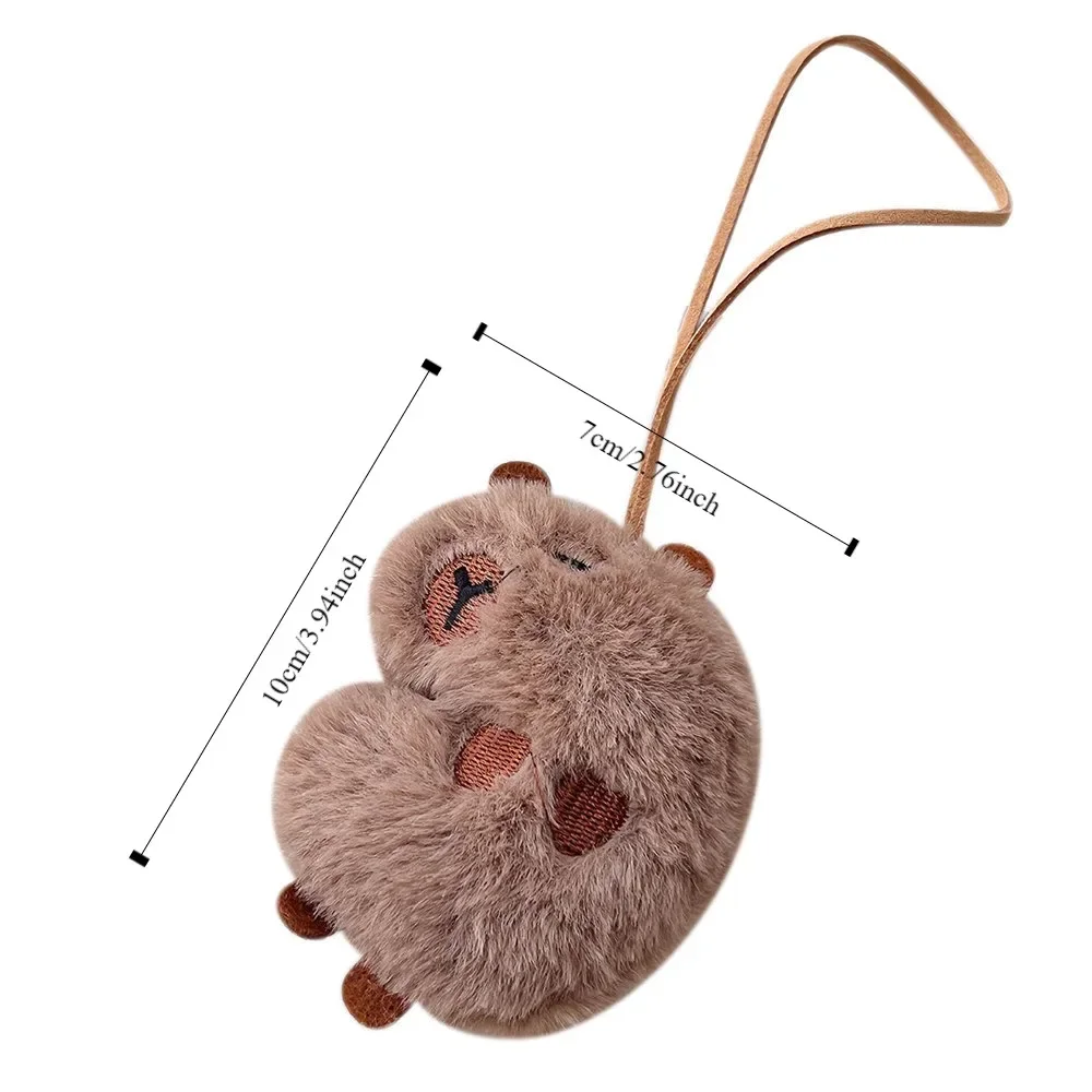 Cute Plush Capybara Keychain Cartoon Bag Pendant Capybara Doll Brooch Fluffty Animal Doll Key Ring Pendant Men Women Image 2