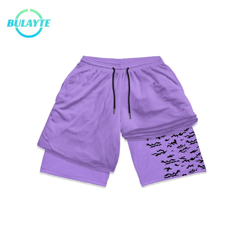 

Anime Gym Shorts Men 2 IN 1 Performance Sports Short Pants 3D Printed Quick Dry Fitness Sweatpants Summer Jogging Running Shorts