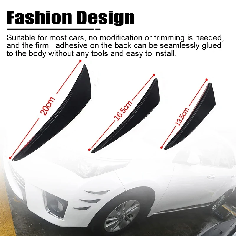 Car Bumper Spoiler 6Pcs/Set Universal Front Bumper Lip Diffuser Splitter Fins Body Spoiler Car Tuning Canards Valence Car Decoration car bumper spoiler
