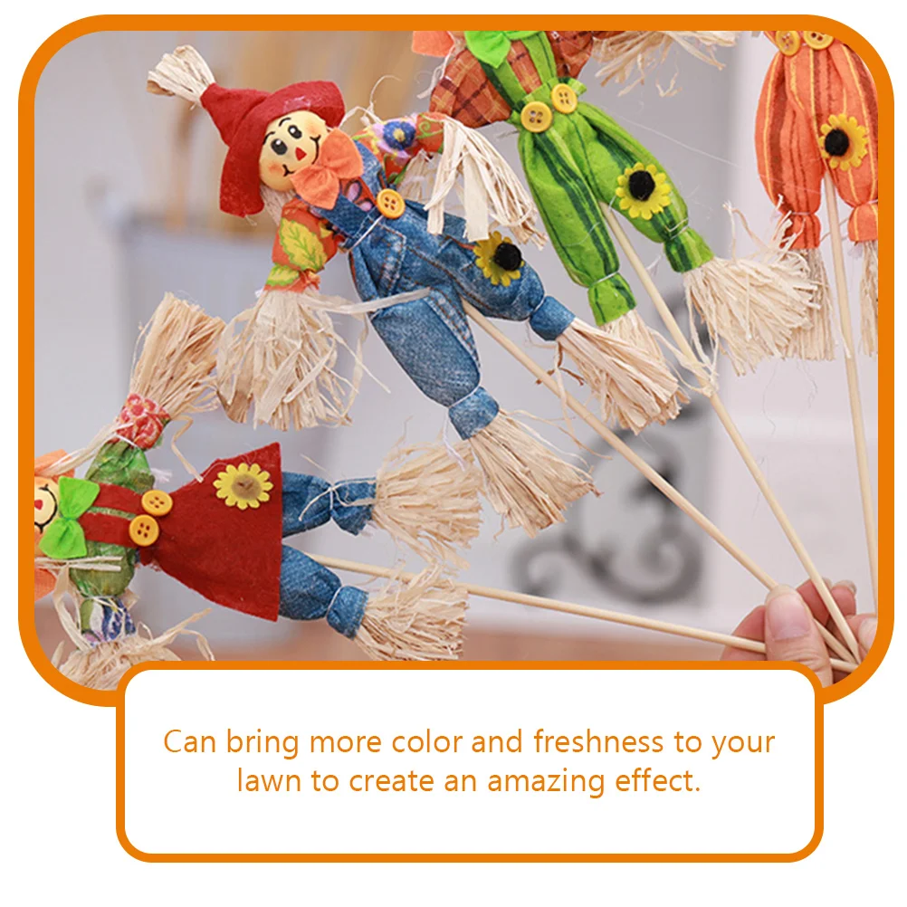 4pcs Halloween Adorable Scarecrow Garden Decor
