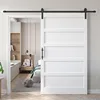 48x84 Inch White Barn Door with 8ft Sliding Door Hardware Kit and Handles DIY Assembly 5 Panels Fits 45 Inch 47 Inch Openings 1
