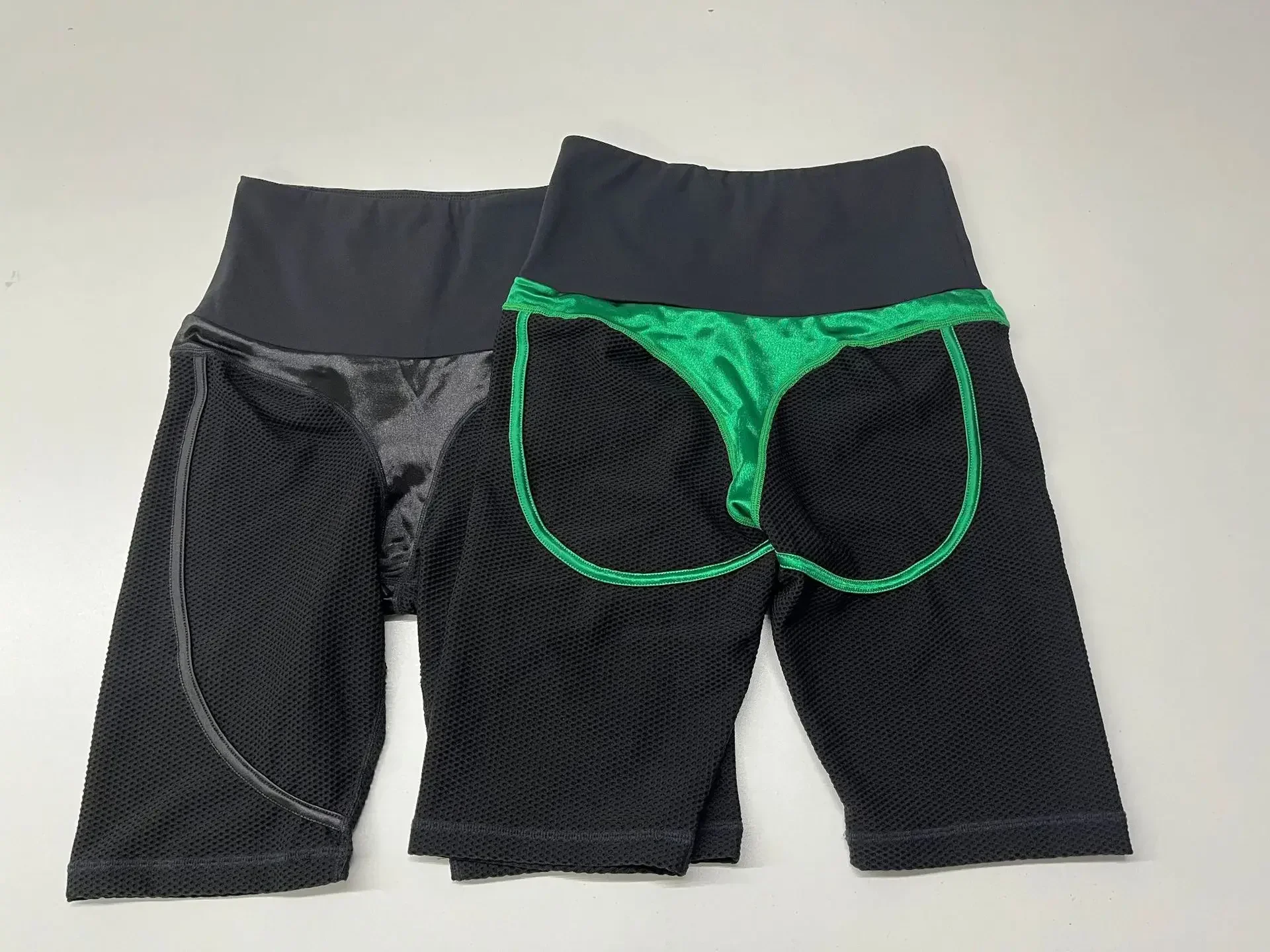 Sexy Mesh Short Gym Mujer Cycling Biker Shorts for Women High Waist Sportswear Transparent Fitness Yoga Clothing Black New